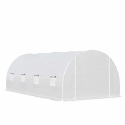 Outsunny 6 X 3 X 2m Walk In Polytunnel Greenhouse With Zippered Door & 8 Windows - White - 845-120 12 Outsunny 6 X 3 X 2m Walk In Polytunnel Greenhouse With Zippered Door & 8 Windows - White - 845-120 -OUTSUNNY Sales Shop o u outsunny 845 120 full