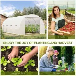Outsunny 6 X 3 X 2m Walk In Polytunnel Greenhouse With Zippered Door & 8 Windows - White - 845-120 16 Outsunny 6 X 3 X 2m Walk In Polytunnel Greenhouse With Zippered Door & 8 Windows - White - 845-120 -OUTSUNNY Sales Shop o u outsunny 845 120 use