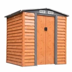Outsunny 4.9 X 6.3ft Galvanized Steel Garden Shed - Brown - 845-171 -OUTSUNNY Sales Shop o u outsunny 845 171 full