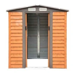 Outsunny 4.9 X 6.3ft Galvanized Steel Garden Shed - Brown - 845-171 -OUTSUNNY Sales Shop o u outsunny 845 171 full2
