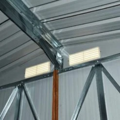 Outsunny 4.9 X 6.3ft Galvanized Steel Garden Shed - Brown - 845-171 -OUTSUNNY Sales Shop o u outsunny 845 171 inside