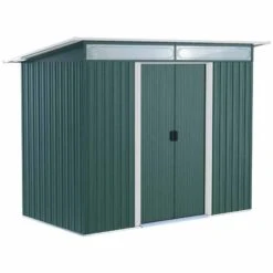 Outsunny 8.5 X 4ft Tilted Roofed Metal Storage Garden Shed With Lightsky Panels - Green - 845-173V01GN -OUTSUNNY Sales Shop o u outsunny 845 173v01gn full