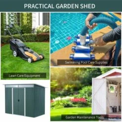 Outsunny 8.5 X 4ft Tilted Roofed Metal Storage Garden Shed With Lightsky Panels - Green - 845-173V01GN -OUTSUNNY Sales Shop o u outsunny 845 173v01gn practical
