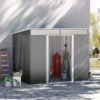 Outsunny 9 X 6ft Metal Garden Storage Shed With Tilted Roof & Ventilation - Grey - 845-174V01GY 17 Outsunny 9 X 6ft Metal Garden Storage Shed With Tilted Roof & Ventilation - Grey - 845-174V01GY -OUTSUNNY Sales Shop o u outsunny 845 174v01gy