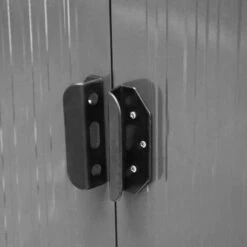 Outsunny 9 X 6ft Metal Garden Storage Shed With Tilted Roof & Ventilation - Grey - 845-174V01GY -OUTSUNNY Sales Shop o u outsunny 845 174v01gy door2