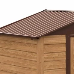 Outsunny 7.7 X 6.4ft Slatted Steel Garden Storage Shed With Foundation - Brown - 845-179 -OUTSUNNY Sales Shop o u outsunny 845 179 side