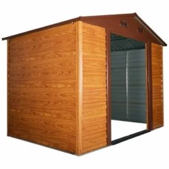 Outsunny 6.3 X 9.1ft Slatted Steel Wood Effect Garden Shed - Brown - 845-179V01 -OUTSUNNY Sales Shop o u outsunny 845 179v01 full2