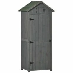 Outsunny Garden Storage Shed / Tool House With 3 Shelves 77x54x179cm - Grey - 845-209V01 12 Outsunny Garden Storage Shed / Tool House With 3 Shelves 77x54x179cm - Grey - 845-209V01 -OUTSUNNY Sales Shop o u outsunny 845 209v01 full