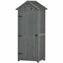 Outsunny Garden Storage Shed / Tool House With 3 Shelves 77x54x179cm - Grey - 845-209V01 19 Outsunny Garden Storage Shed / Tool House With 3 Shelves 77x54x179cm - Grey - 845-209V01 -OUTSUNNY Sales Shop o u outsunny 845 209v01 full2