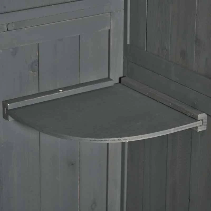 Outsunny Garden Storage Shed / Tool House With 3 Shelves 77x54x179cm - Grey - 845-209V01 8 Outsunny Garden Storage Shed / Tool House With 3 Shelves 77x54x179cm - Grey - 845-209V01 - Image 8