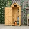 Outsunny Garden Storage Shed With 3 Shelves 77 X 54 X 179cm - Brown - 845-209V01BN -OUTSUNNY Sales Shop o u outsunny 845 209v01bn