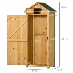 Outsunny Garden Storage Shed With 3 Shelves 77 X 54 X 179cm - Brown - 845-209V01BN 11 Outsunny Garden Storage Shed With 3 Shelves 77 X 54 X 179cm - Brown - 845-209V01BN -OUTSUNNY Sales Shop o u outsunny 845 209v01bn dimensions
