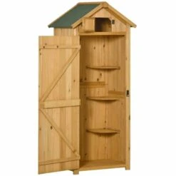 Outsunny Garden Storage Shed With 3 Shelves 77 X 54 X 179cm - Brown - 845-209V01BN 19 Outsunny Garden Storage Shed With 3 Shelves 77 X 54 X 179cm - Brown - 845-209V01BN -OUTSUNNY Sales Shop o u outsunny 845 209v01bn full2