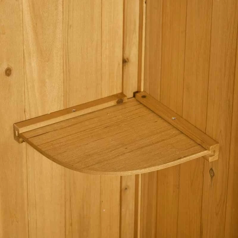 Outsunny Garden Storage Shed With 3 Shelves 77 X 54 X 179cm - Brown - 845-209V01BN 8 Outsunny Garden Storage Shed With 3 Shelves 77 X 54 X 179cm - Brown - 845-209V01BN - Image 8