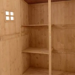 Outsunny 1.6 X 4.1ft Fir Wood Garden Shed With Windows - Brown - 845-210 -OUTSUNNY Sales Shop o u outsunny 845 210 inside