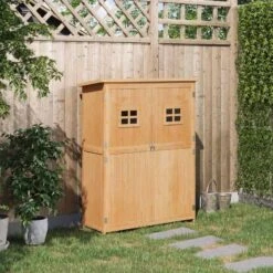 Outsunny 1.6 X 4.1ft Fir Wood Garden Shed With Windows - Brown - 845-210 -OUTSUNNY Sales Shop o u outsunny 845 210 outdoor