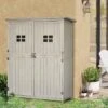 Outsunny 1.64 X 4.1ft Two Door Wooden Garden Shed - Grey - 845-210GY -OUTSUNNY Sales Shop o u outsunny 845 210gy