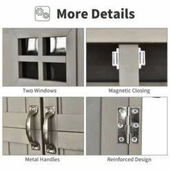 Outsunny 1.64 X 4.1ft Two Door Wooden Garden Shed - Grey - 845-210GY -OUTSUNNY Sales Shop o u outsunny 845 210gy details