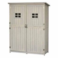 Outsunny 1.64 X 4.1ft Two Door Wooden Garden Shed - Grey - 845-210GY -OUTSUNNY Sales Shop o u outsunny 845 210gy full