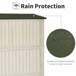 Outsunny 1.64 X 4.1ft Two Door Wooden Garden Shed - Grey - 845-210GY -OUTSUNNY Sales Shop o u outsunny 845 210gy waterproof