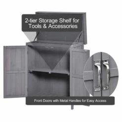 Outsunny Wooden Garden Storage Shed With Hinged Roof - Grey - 845-212GY -OUTSUNNY Sales Shop o u outsunny 845 212gy features