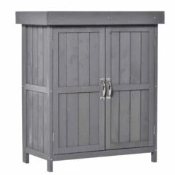 Outsunny Wooden Garden Storage Shed With Hinged Roof - Grey - 845-212GY -OUTSUNNY Sales Shop o u outsunny 845 212gy full