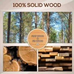 Outsunny 87 X 47 X 160cm Garden Wooden Storage Shed With Asphalt Roof & 2 Large Doors - Natural - 845-215BN -OUTSUNNY Sales Shop o u outsunny 845 215bn wood