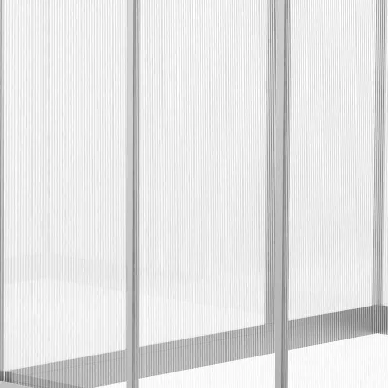 Outsunny Walk-In Greenhouse With Aluminium Frame & Galvanized Base 182L X 183W X 195Hcm - Silver - 845-243 7 Outsunny Walk-In Greenhouse With Aluminium Frame & Galvanized Base 182L X 183W X 195Hcm - Silver - 845-243 - Image 7