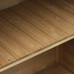 Outsunny 1.5 X 2.8ft Fir Wood Slatted Door Garden Storage Cabinet - Brown - 845-248 -OUTSUNNY Sales Shop o u outsunny 845 248 shelf