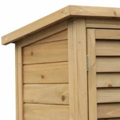 Outsunny 1.5 X 2.8ft Fir Wood Slatted Door Garden Storage Cabinet - Brown - 845-248 -OUTSUNNY Sales Shop o u outsunny 845 248 side