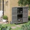 Outsunny Wooden Garden Storage Shed With 2 Doors 87L X 46.5W X 96.5Hcm - Grey - 845-248GY 9 Outsunny Wooden Garden Storage Shed With 2 Doors 87L X 46.5W X 96.5Hcm - Grey - 845-248GY -OUTSUNNY Sales Shop o u outsunny 845 248gy