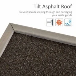 Outsunny Wooden Garden Storage Shed With 2 Doors 87L X 46.5W X 96.5Hcm - Grey - 845-248GY -OUTSUNNY Sales Shop o u outsunny 845 248gy asphalt