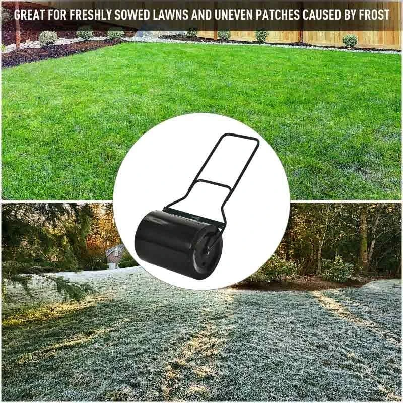 Outsunny Garden Sand / Water Filled Push / Pull Lawn Roller 60L - Black - 845-272 6 Outsunny Garden Sand / Water Filled Push / Pull Lawn Roller 60L - Black - 845-272 - Image 6