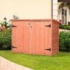 Outsunny 1.6 X 4.1ft Two Door Fir Wood Garden Shed Storage Cabinet - Brown - 845-279