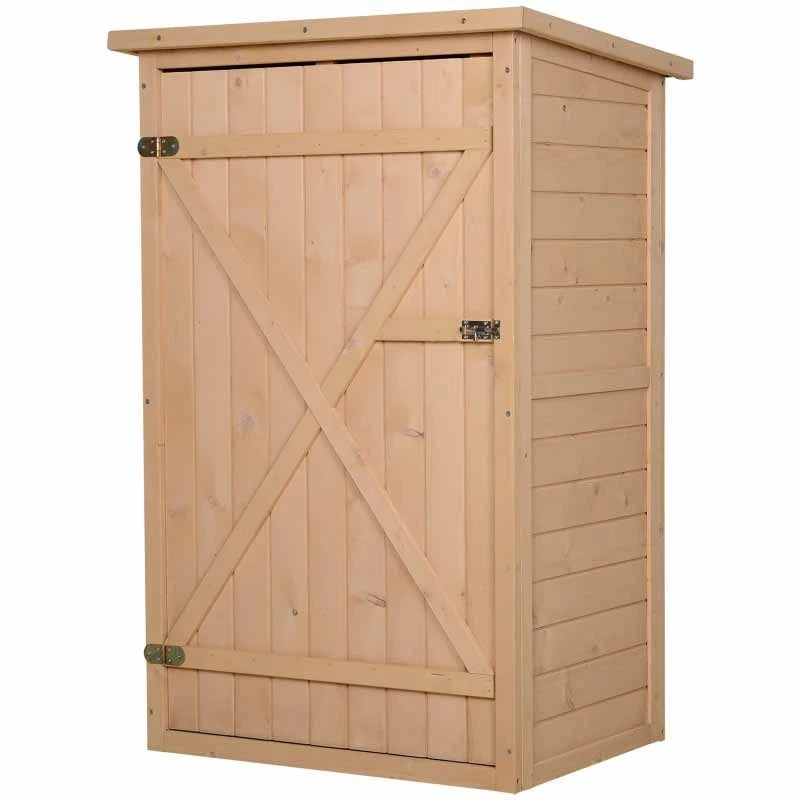 Outsunny 1.8 X 2.4ft Small Fir Wood Garden Storage Shed - Brown - 845-292 3 Outsunny 1.8 X 2.4ft Small Fir Wood Garden Storage Shed - Brown - 845-292 - Image 3
