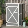 Outsunny 1.8 X 2.4ft Small Garden Fir Wood Storage Shed With Shelves - Grey - 845-292GY -OUTSUNNY Sales Shop o u outsunny 845 292gy