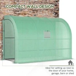 Outsunny Walk-In Lean To Greenhouse With Windows & Zippered Doors - Green - 845-302V01GN -OUTSUNNY Sales Shop o u outsunny 845 302v01gn compact