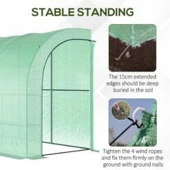 Outsunny Walk-In Lean To Greenhouse With Windows & Zippered Doors - Green - 845-302V01GN -OUTSUNNY Sales Shop o u outsunny 845 302v01gn stable