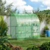 Outsunny Walk-In Lean To Tunnel Greenhouse With Zippered Roll Up Door - Green - 845-304V01