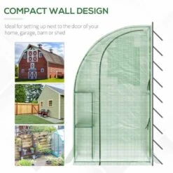 Outsunny Walk-In Lean To Tunnel Greenhouse With Zippered Roll Up Door - Green - 845-304V01 -OUTSUNNY Sales Shop o u outsunny 845 304v01 compact