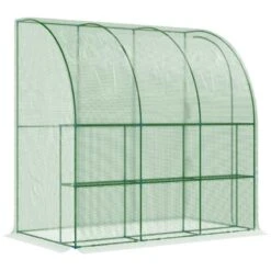 Outsunny Walk-In Lean To Tunnel Greenhouse With Zippered Roll Up Door - Green - 845-304V01 -OUTSUNNY Sales Shop o u outsunny 845 304v01 full