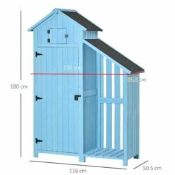 Outsunny Combination Wooden Garden Storage Shed - Blue - 845-323V01 -OUTSUNNY Sales Shop o u outsunny 845 323v01 dimensions