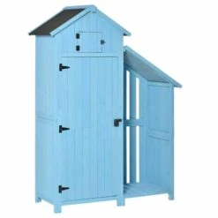 Outsunny Combination Wooden Garden Storage Shed - Blue - 845-323V01 -OUTSUNNY Sales Shop o u outsunny 845 323v01 full