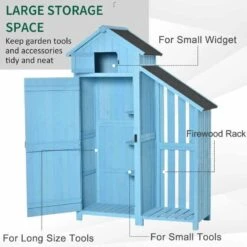 Outsunny Combination Wooden Garden Storage Shed - Blue - 845-323V01 -OUTSUNNY Sales Shop o u outsunny 845 323v01 storage