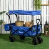 Outsunny Folding Garden Trolley With Canopy - Blue - 845-327V02BU -OUTSUNNY Sales Shop o u outsunny 845 327v02bu