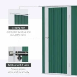 Outsunny 5 X 3ft Outdoor Storage Shed With Lockable Door - Green - 845-328V01GN -OUTSUNNY Sales Shop o u outsunny 845 328v01gn features2