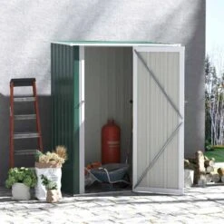 Outsunny 5 X 3ft Outdoor Storage Shed With Lockable Door - Green - 845-328V01GN -OUTSUNNY Sales Shop o u outsunny 845 328v01gn outdoor