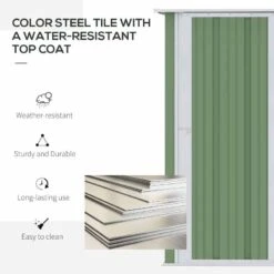 Outsunny 5ft X 3ft Outdoor Storage Shed With Lockable Door - Light Green - 845-328V01YG -OUTSUNNY Sales Shop o u outsunny 845 328v01yg features