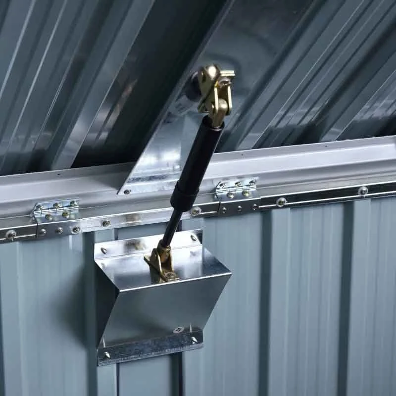 Outsunny 3.2 X 5.1ft Corrugated Steel Two Bin Storage Shed - Black - 845-330 8 Outsunny 3.2 X 5.1ft Corrugated Steel Two Bin Storage Shed - Black - 845-330 - Image 8