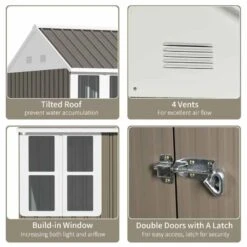 Outsunny 6 X 8ft Metal Garden Storage Shed With Windows & Latched Door - Grey - 845-331 -OUTSUNNY Sales Shop o u outsunny 845 331 features
